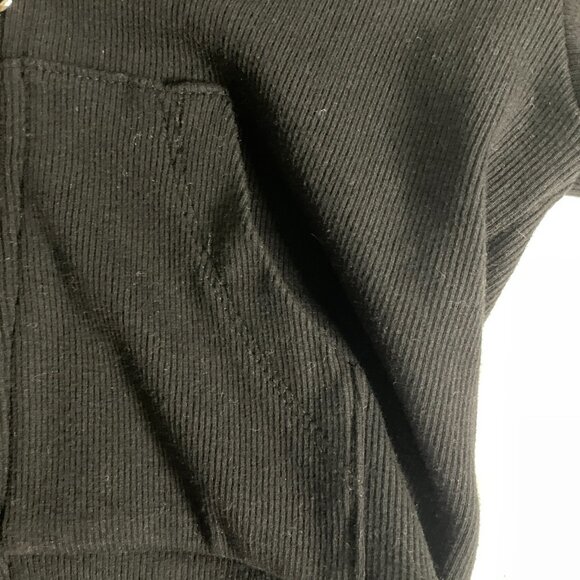 Forever 21 Black Cropped Zip-Up Hoodie Women’s Small | Full Zip Short Jacket NWT - Picture 5 of 10